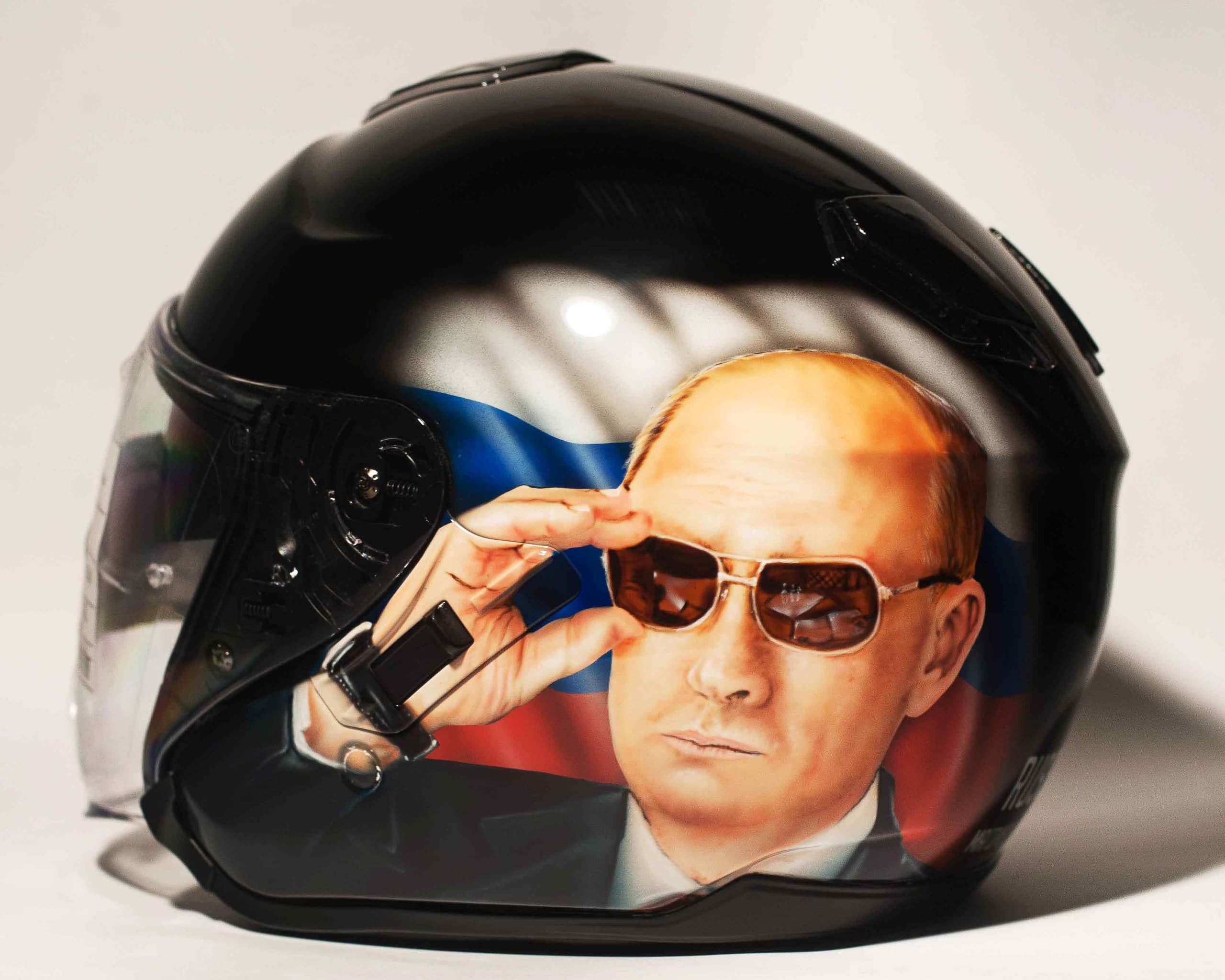 Аэрография на шлемах — Путин и Кадыров