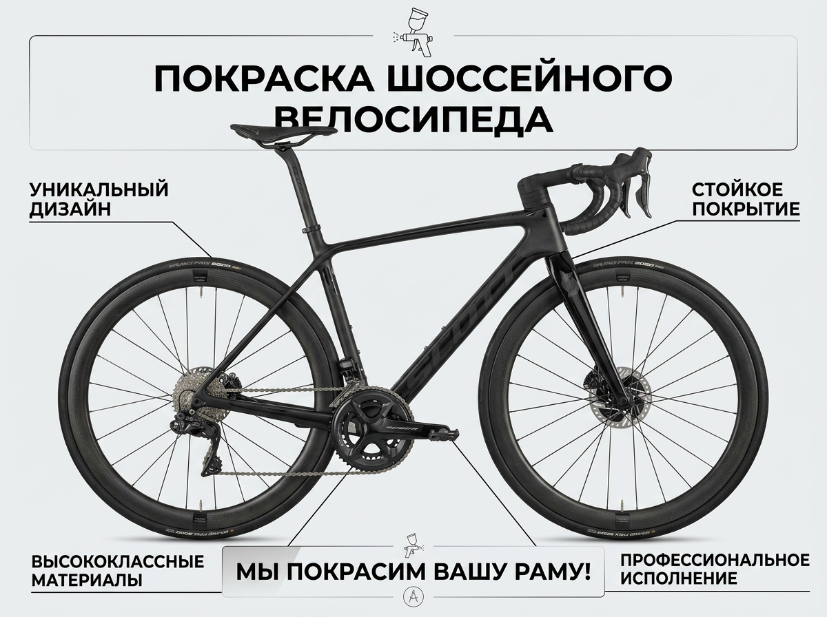 Покраска шоссейных велосипедов
